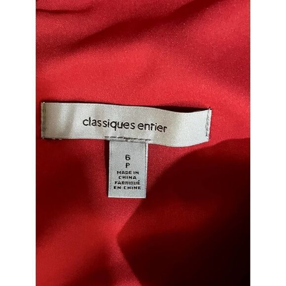Classiques Entier Red V-Neck Zip Back Dress - 6P - Picture 4 of 4
